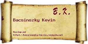 Bacsinszky Kevin névjegykártya