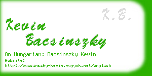 kevin bacsinszky business card